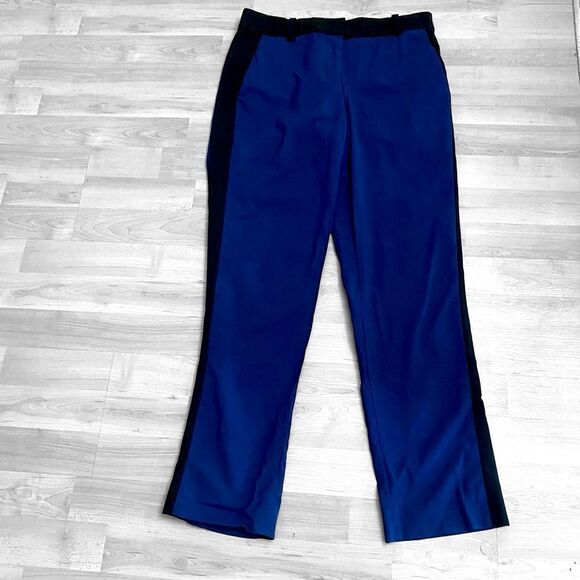 Diane Von Furstenberg Blue Wool Pants Size 4 - Picture 4 of 8